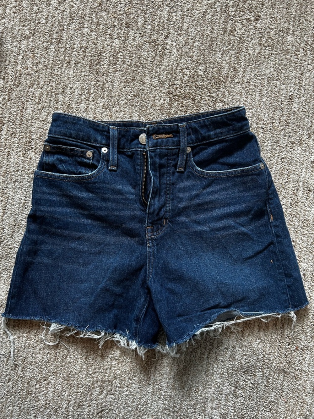 Madewell Curvy Denim High Rise Shoets Dark Blue size 25